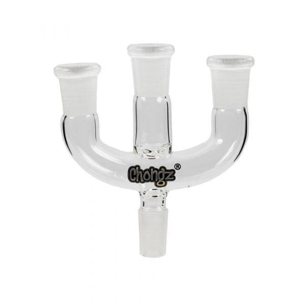CHONGZ Chongz Glass Splitter 3 Bowl Bong Adapter 14mm to 3x14mm